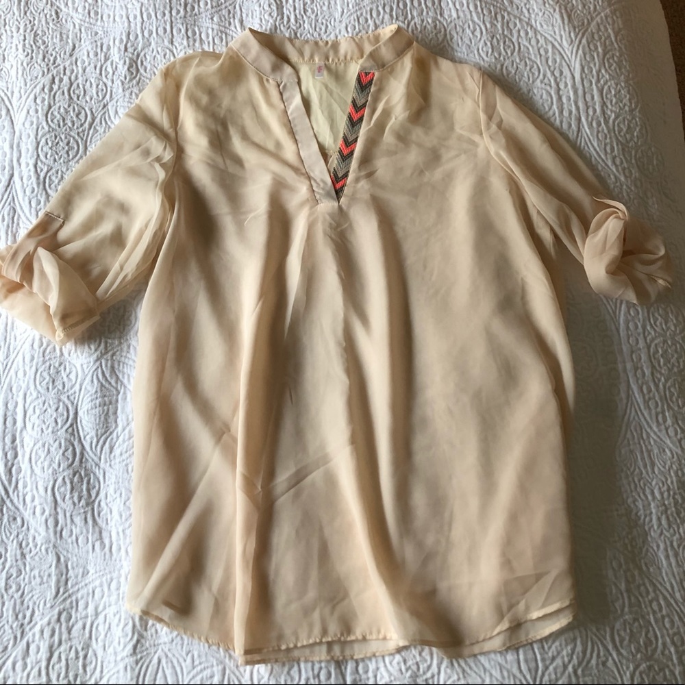 Pinkblush Cream Maternity Shirt - Large